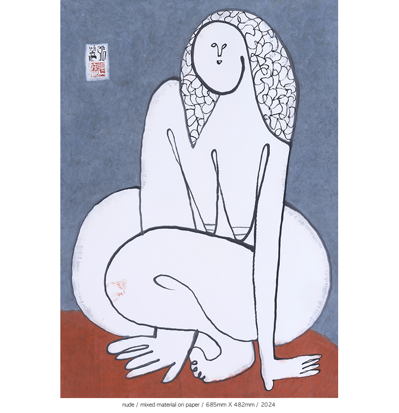 Jang Byeong Eun · Eastbrush · 张炳彥 · nude · mixed_material_on_paper · 685mm_x_482mm · 2024